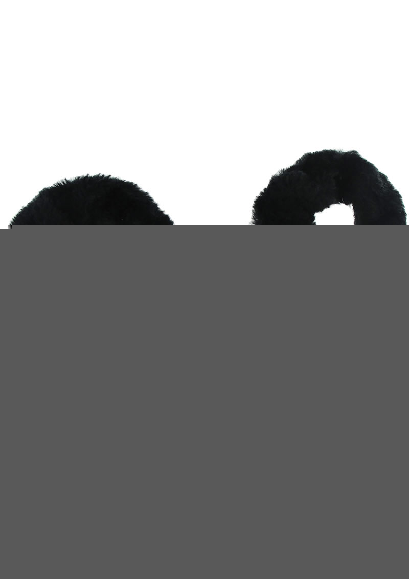 Frisky Caught In Candy Black Furry Cuffs - Black