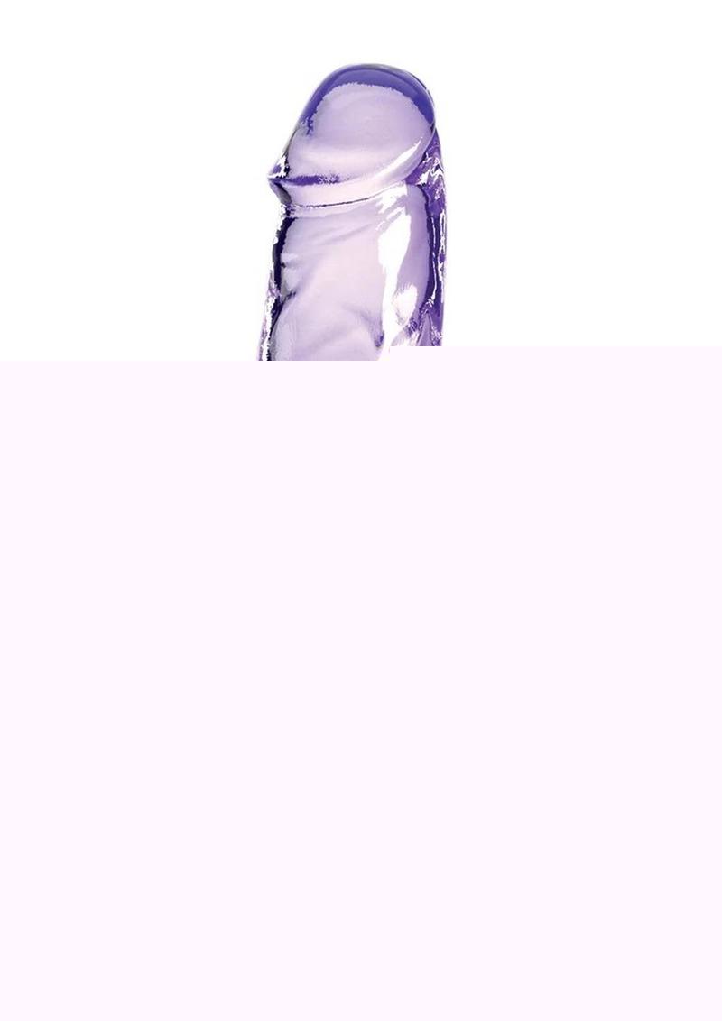 King Cock Clear Dildo with Balls - Clear/Purple - 6in