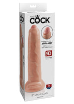 King Cock Uncut Dildo - Vanilla - 9in