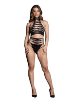 Le Desir Shade Carpo Xlvi Two Piece with Turtleneck, Crop Top and Pantie - Black - One Size