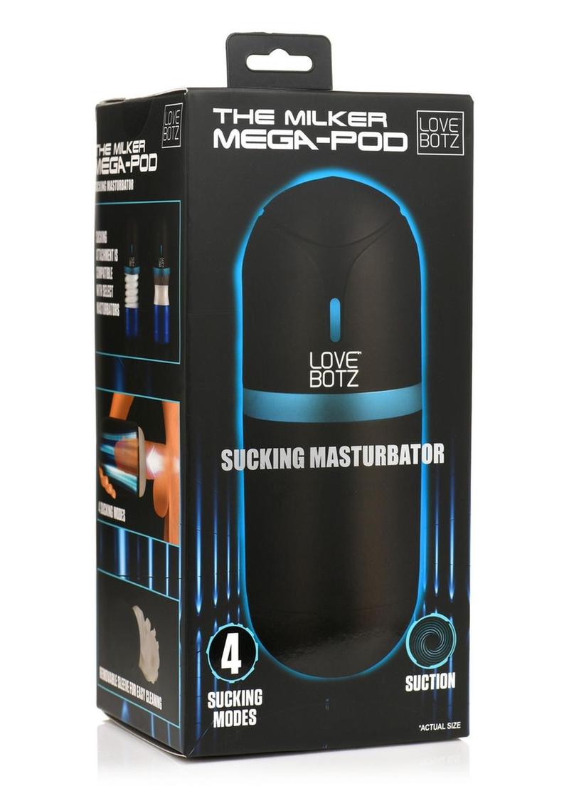Lovebotz The Milker Mega-Pod Sucking Rechargeable Masturbator - Black/Clear
