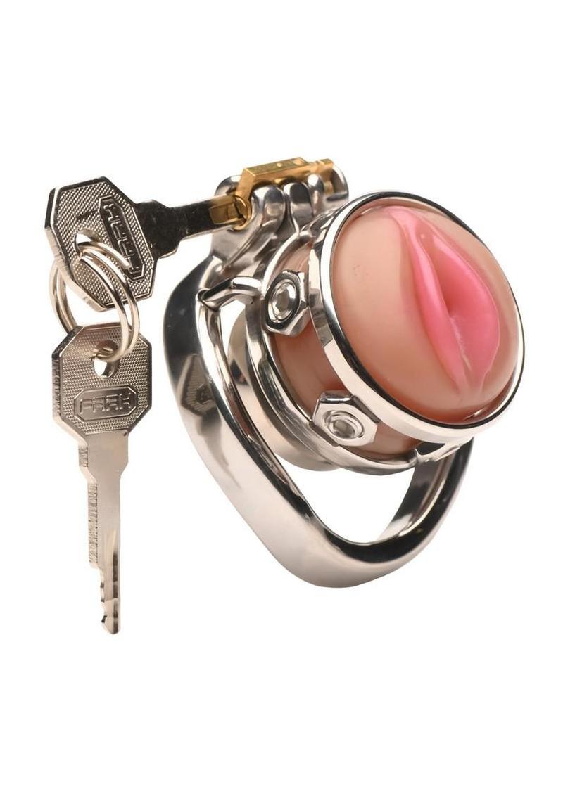 Master Series Pussy Boy Metal Chastity Cage Stainless