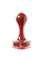 Oh My Gem Lustre Glass Anal Plug - Clear/Red
