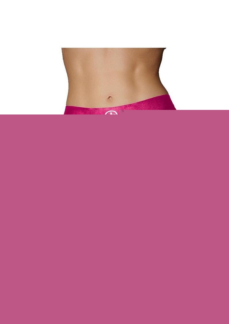 Ouch! Vibrating Strap-On Thong Rechargeable - Pink - Small/XSmall