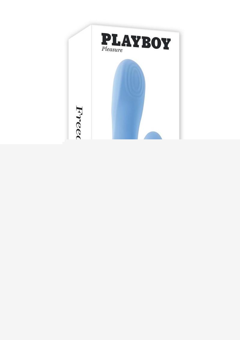 Playboy Up and Away Rechargeable Silicone Rabbit Vibrator - Blue