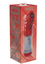 Pumped Strokemate Multi-Function Rechargeable Masturbator - Metallic - Red