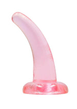 Realrock Crystal Clear Non Realistic Dildo with Suction Cup - Clear/Pink - 4.7in