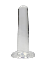 Realrock Crystal Clear Non Realistic Dildo with Suction Cup - Clear - 5.3in