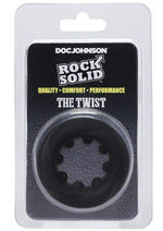 Rock Solid The Twist Silicone Cock Ring - Black