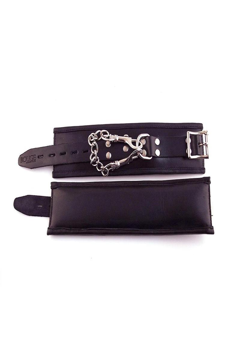 Rouge Padded Leather Adjustable Wrist Cuffs