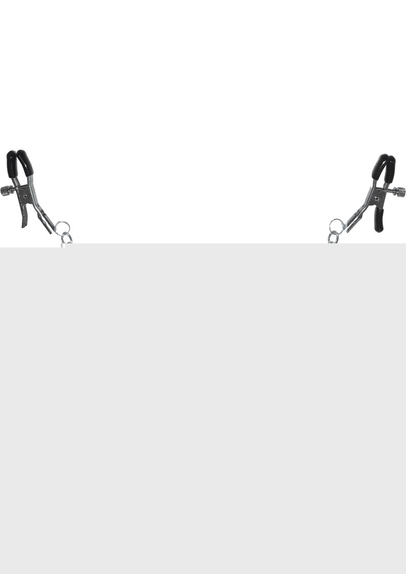 Sex and Mischief Chained Nipple Clamps - Black/Silver