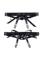Sex and Mischief Laced Up Garters - Black