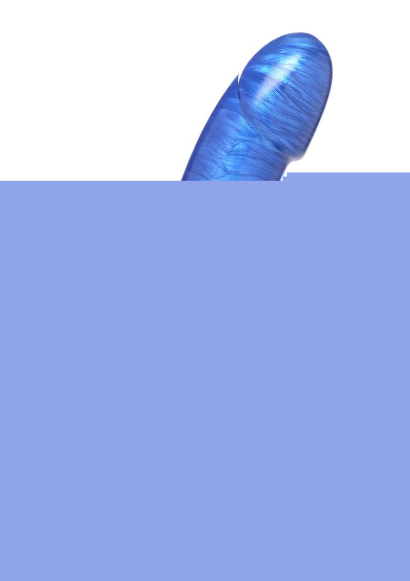 Simply Sweet Metallic Silicone Dildo - Blue - 7in