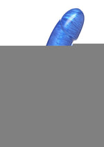 Simply Sweet Metallic Silicone Dildo - Blue - 7in