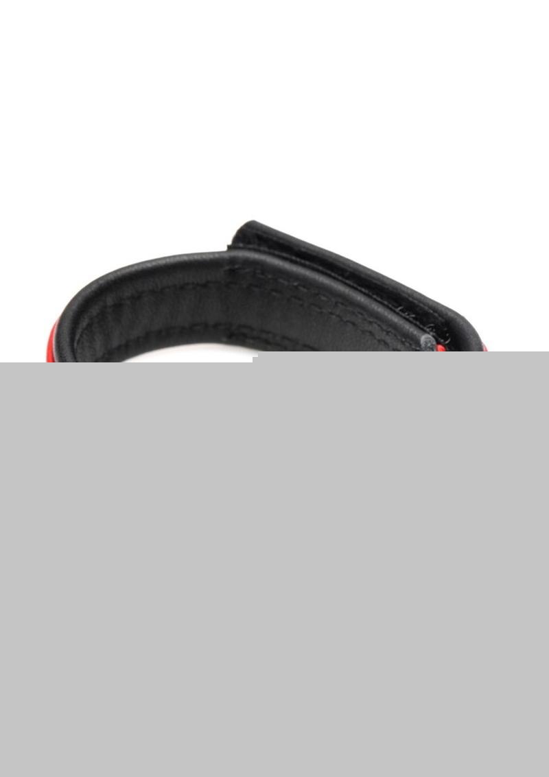 Strict Leather Cock Gear Velcro Leather Cock Ring - Red