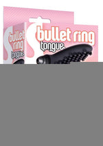 The 9's - S-Bullet Ring Tongue Silicone Vibrating Cock Ring - Black