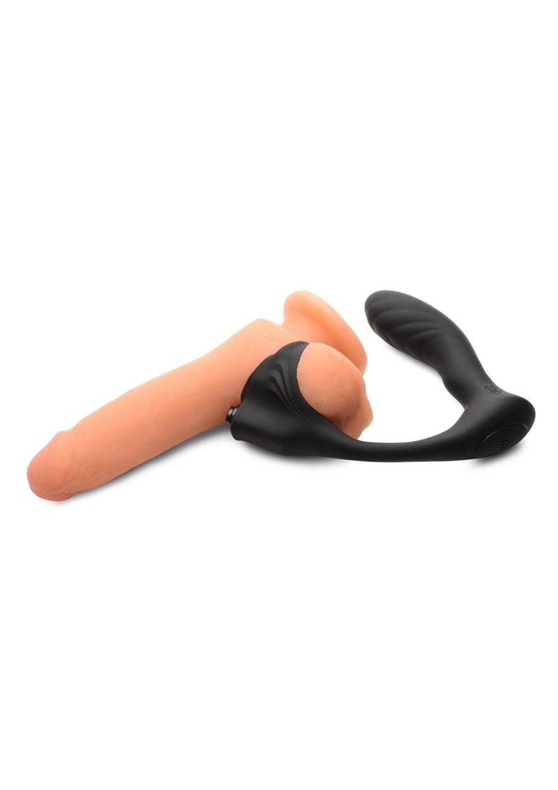 Trinity Men 7x Silicone Prostate Plug with Ball Stretcher and Remote Control