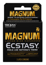 Trojan Magnum Ecstasy Ultra Smooth Lubricated Latex Condoms - 3-Pack