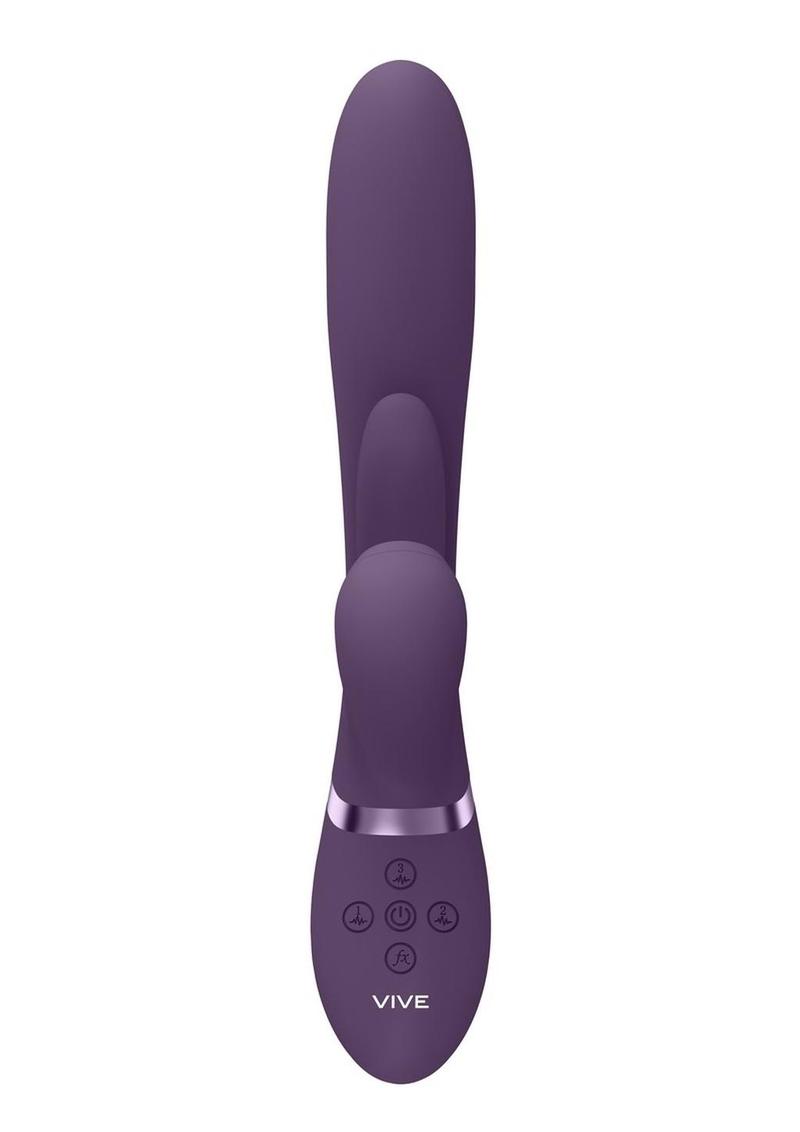 Vive Ena Rechargeable Silicone Triple Motor Thrusting G-Spot with Flapper and Air Wave Clit Stimulation Vibrator