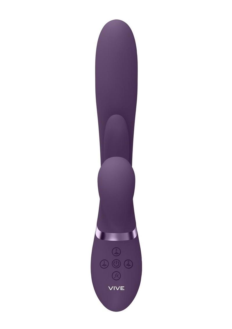 Vive Kura Rechargeable Silicone Triple Motor Thrusting G-Spot with Flapper and Air Wave Clit Stimulation Vibrator