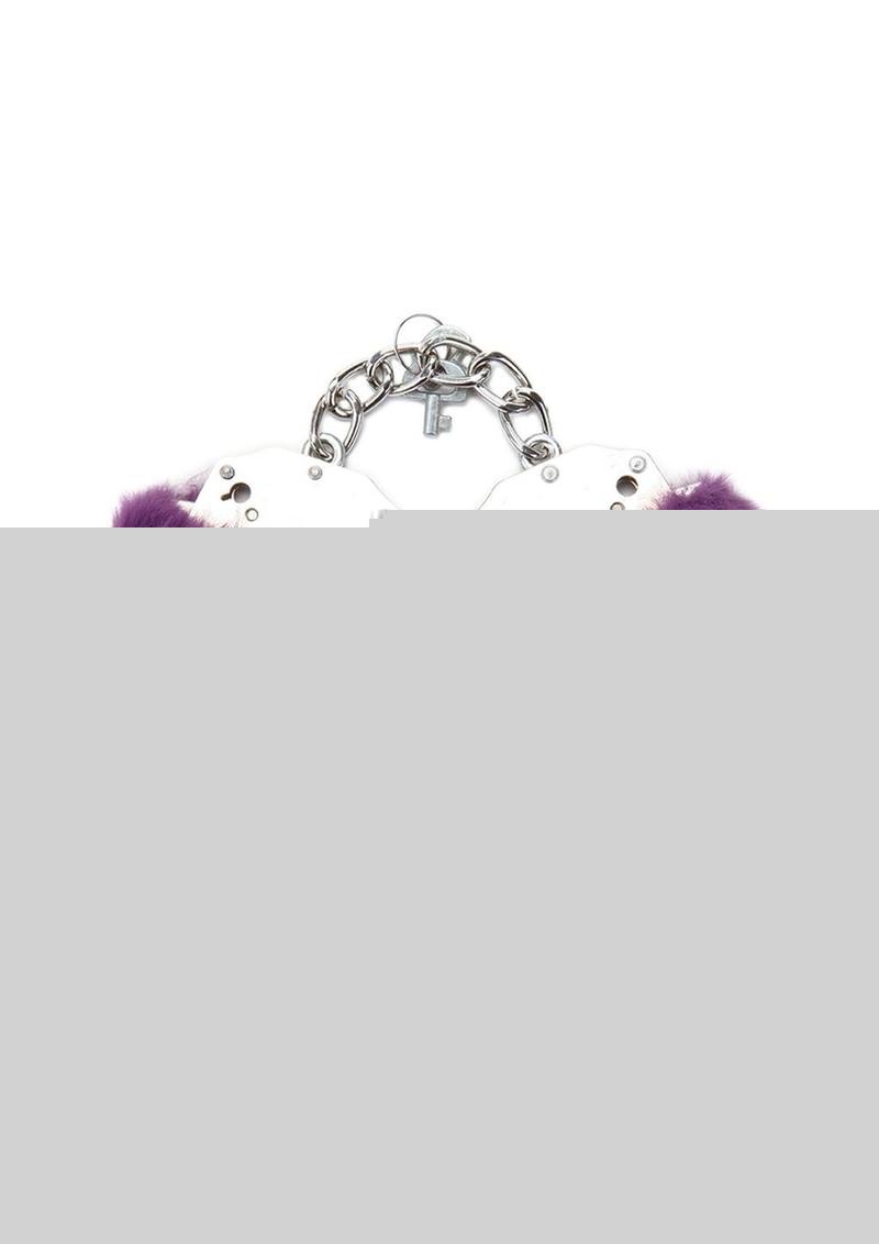 WhipSmart Furry Cuffs with Eye Mask - Purple