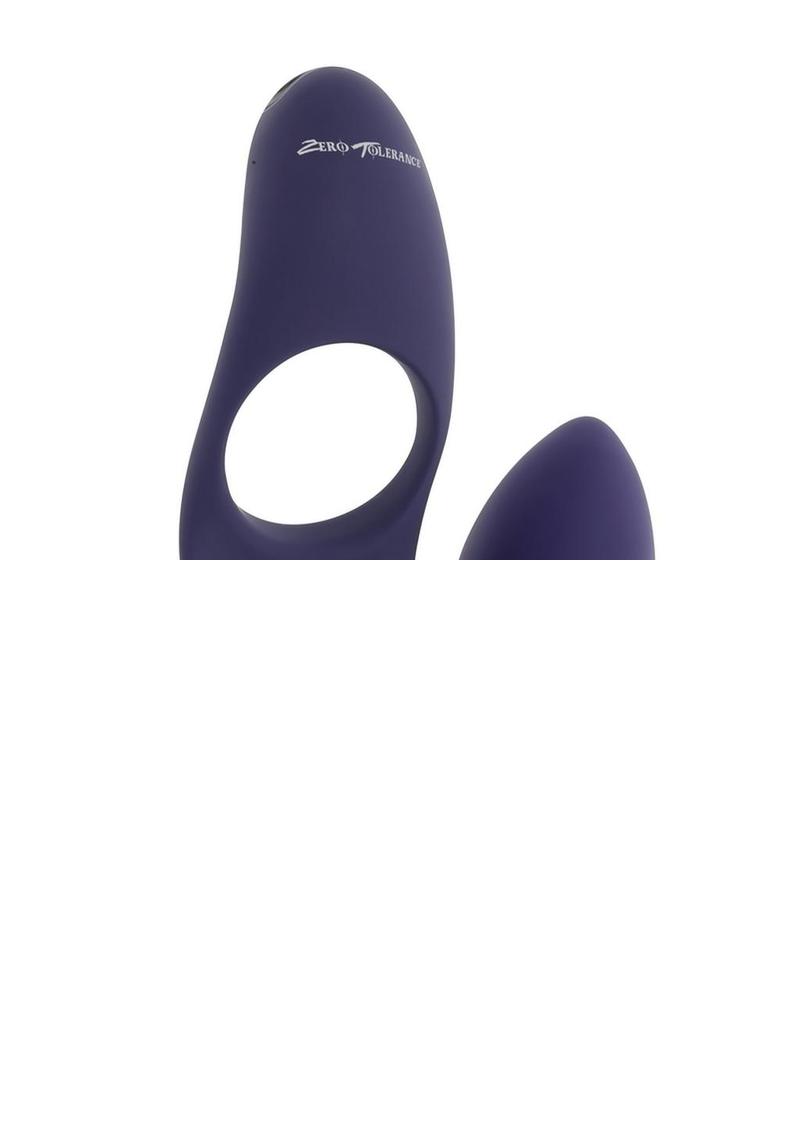 Zero Tolerance Tip to Tail Rechargeable Silicone Cock Ring with Anal Plug - Purple