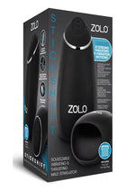ZOLO Stickshift Squeezable Vibrating and Thrusting Rechargeable Male Stimulator - Black/Silver