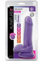 Au Naturel Bold Delight Dildo with Suction Cup - Purple - 6in