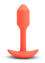 B-Vibe Vibrating Snug Plug Rechargeable Silicone Anal Plug - Orange - Small