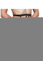 Bedroom Bliss Belle Strap-On Panty Harness and Garter - Black - Large