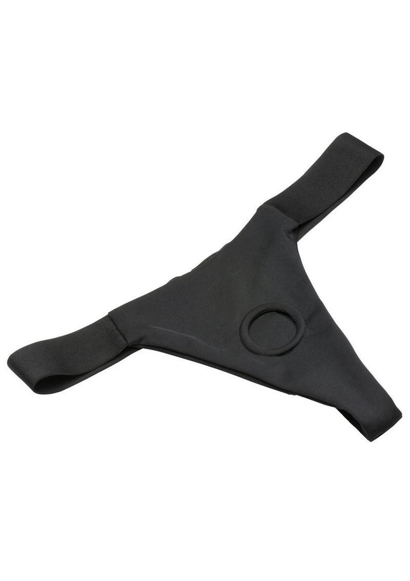 Bedroom Bliss ChÃ©rie Thong Strap-On Panty Harness - Black - Medium