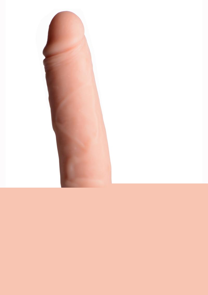 Big Shot Silicone Vibrating and Twirling Remote Control Rechargeable Dildo with Balls - Vanilla - 9in