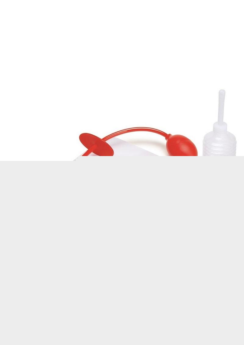 Cleanscene Higginson Anal Douche - Red - 5 Piece/Set