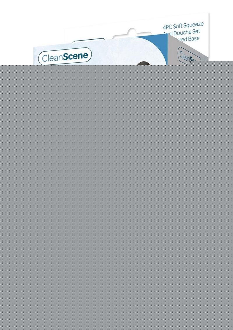 Cleanscene Soft Squeeze Beaded Anal Douche Set with Flared Base - Black - 4 Piece
