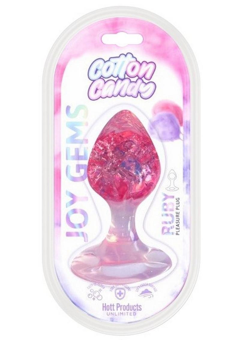 Cotton Candy Joy Gems Silicone Pleasure Plug - Ruby - Red