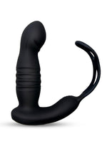 Envy Toys Remote Controlled Thruster Rechargeable Silicone P-Spot Vibrator and Dual Stamina Ring - Black