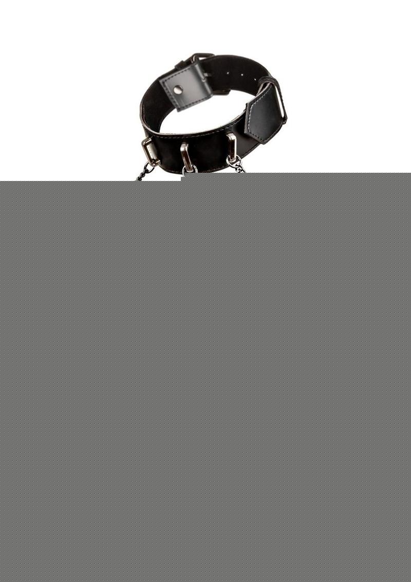 Euphoria Collection Multi Chain Collar Harness - Black - Plus Size/Queen