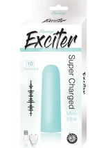 Exciter Mini Vibe Rechargeable Silicone Vibrator - Aqua/Green