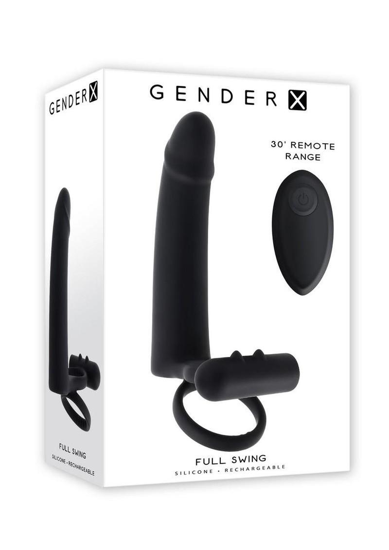 Gender X Full Swing Rechargeable Silicone Panty Vibe with Remote Control - Black