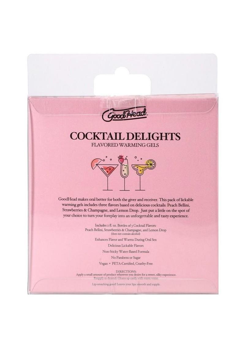 Goodhead Cocktail Delights (3 Pack) 2 Oz.- Peach Bellini, Strawberries and Champagne, Lemon Drop
