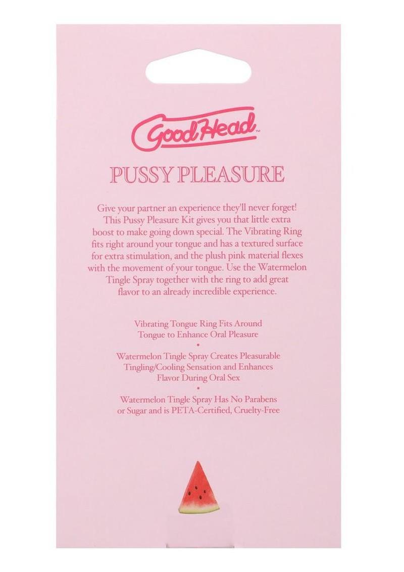 Goodhead Pussy Pleasure Party Kit Vibrating Tongue Ring and Watermelon Tingle Spray