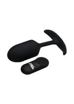 Heavy Hitters Vibrating Weighted Rechargeable Silicone Anal Plug - Black - Large