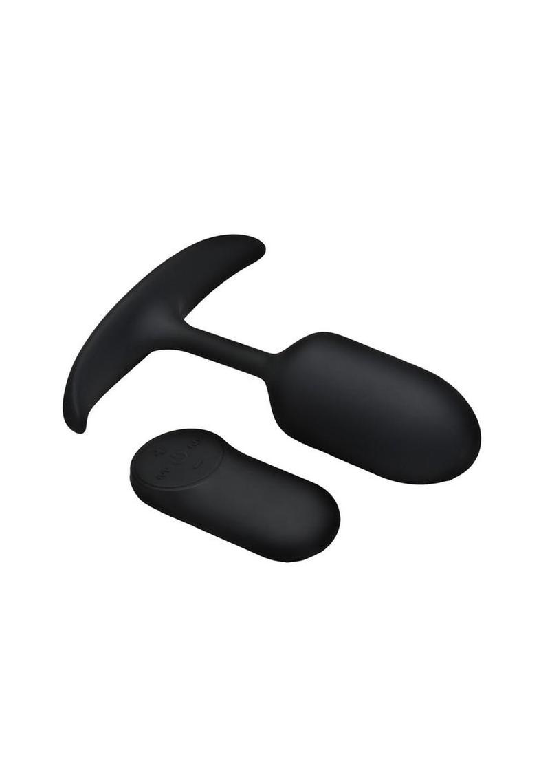 Heavy Hitters Vibrating Weighted Silicone Anal Plug - Black - Medium