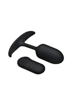 Heavy Hitters Vibrating Weighted Silicone Anal Plug - Black - Medium