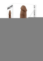 In Thrust We Trust Rechargeable Silicone Dildo with Remote - Chocolate