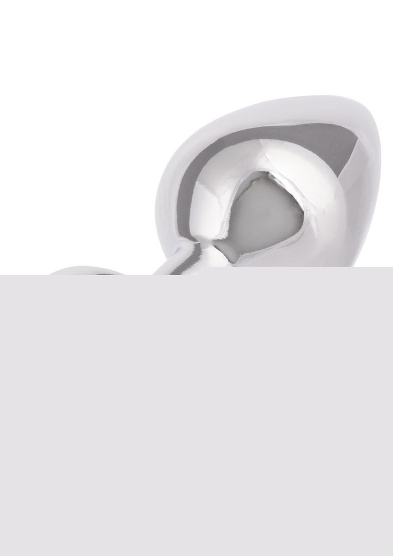 Jewel Rose Aluminum Anal Plug - Metal/Pink - Large