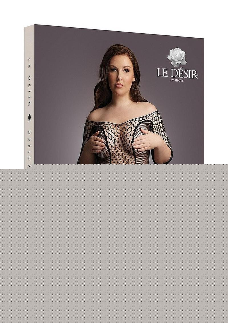 Le Desir Duo Net Sleeved Mini Dress - Black - Queen