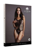 Le Desir Fence Suspender Bodystocking - Black - One Size