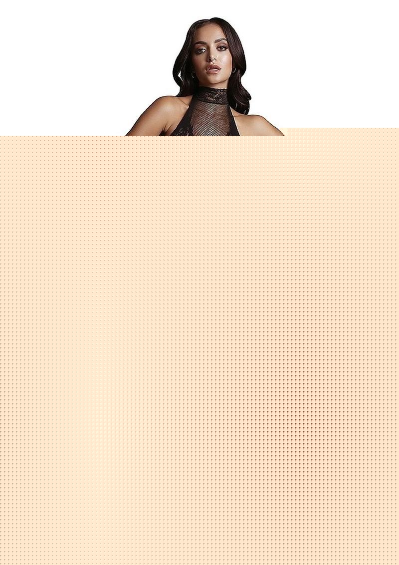 Le Desir Fishnet and Lace Bodystocking - Black - One Size