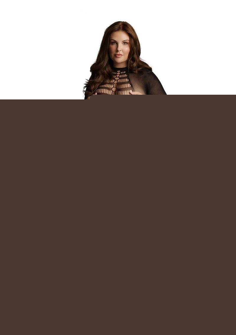 Le Desir Long Sleeve Fishnet Dress - Black - Queen